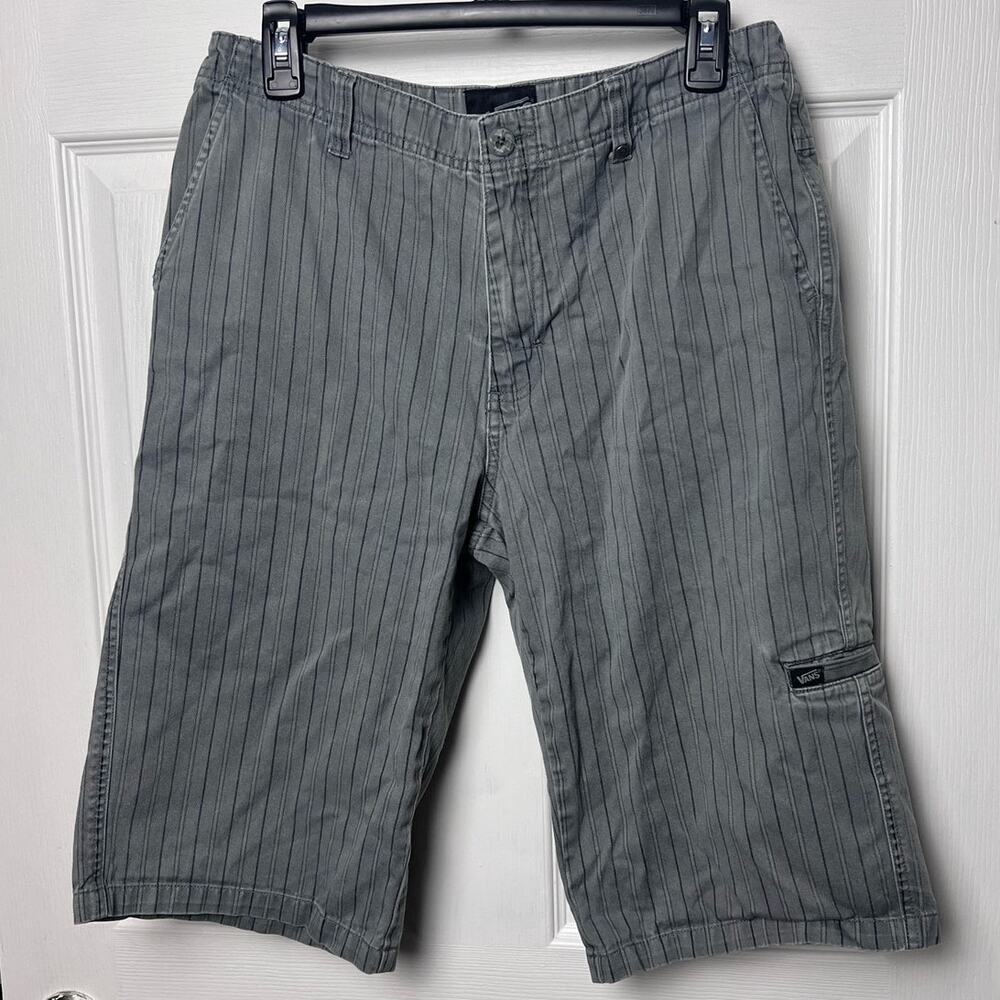 Vans Off the Wall Men's Gray Striped Skater Shorts Size 30